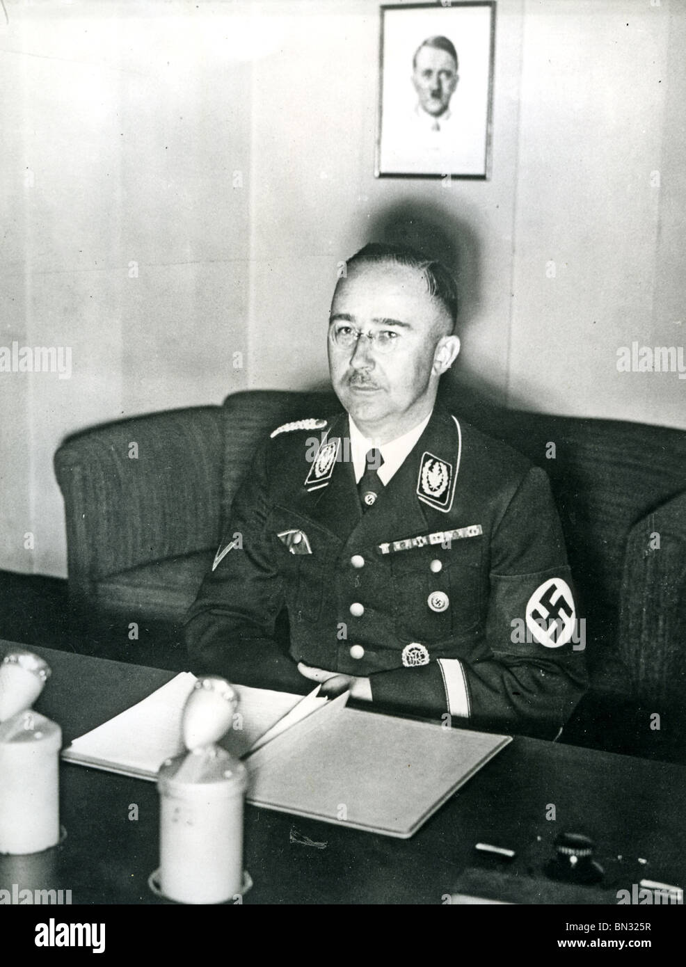 HEINRICH HIMMLER (1900-1945) Nazi Party leader of the SS in August 1944 Stock Photo