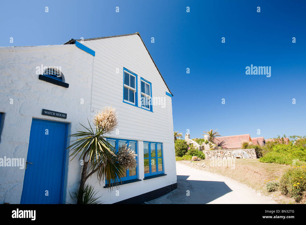 A holiday cottage on Tresco, Isles of Scilly, UK. Stock Photo