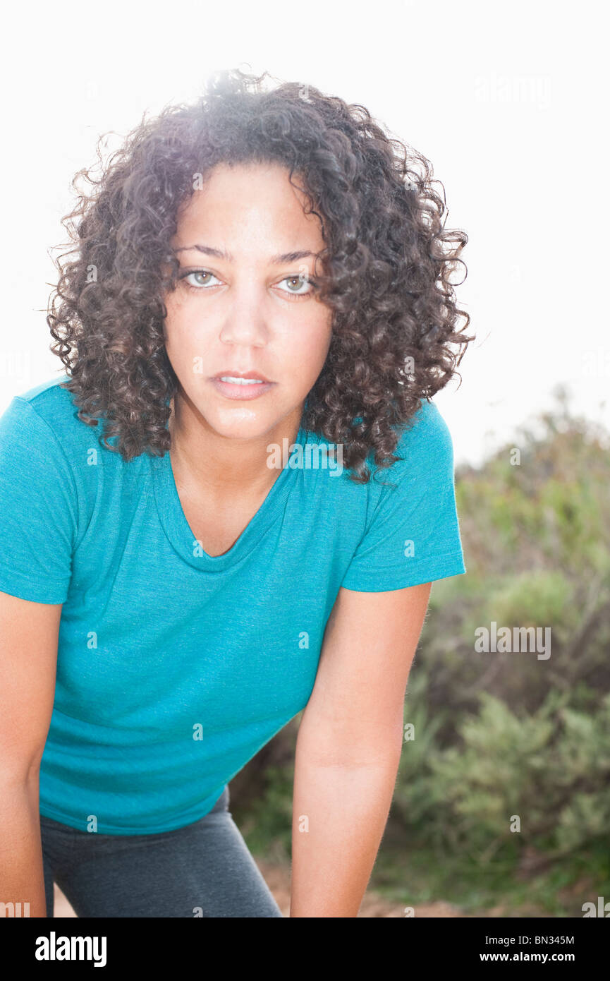Back view woman resting after hi-res stock photography and images - Alamy