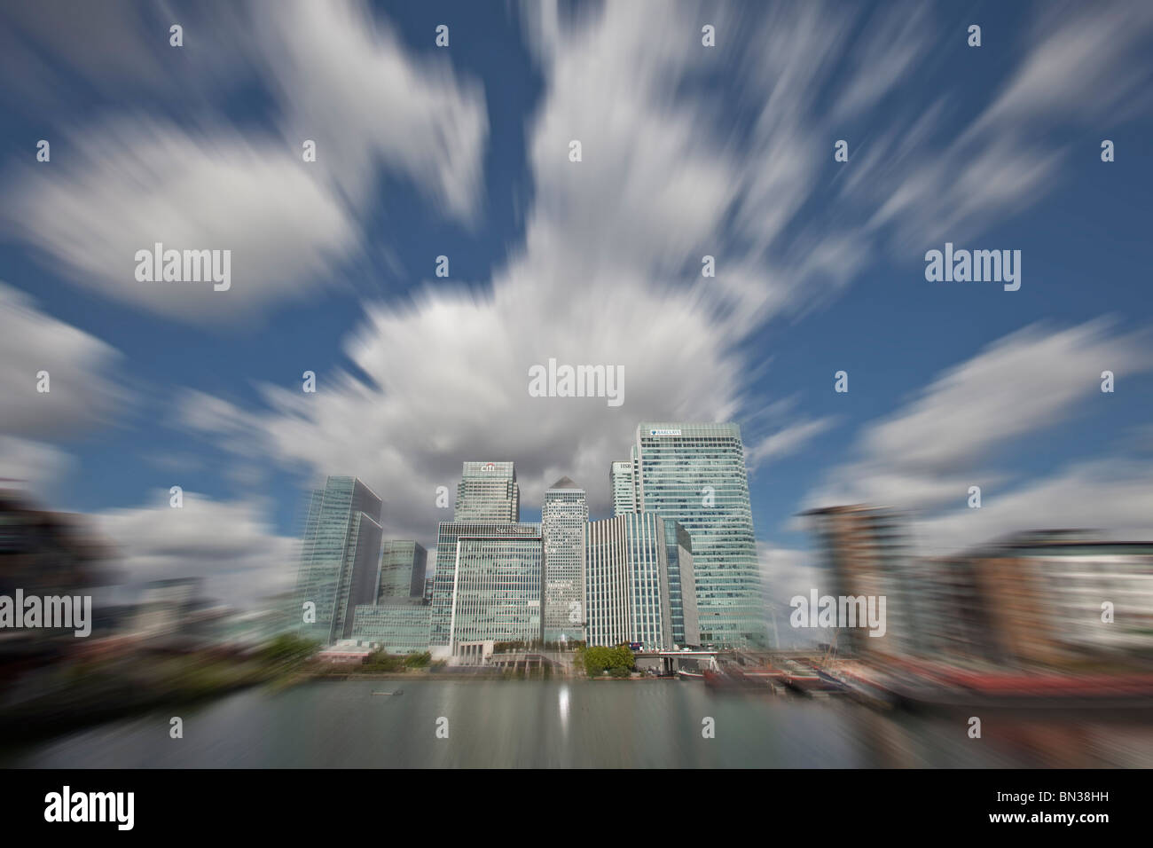 Canary Wharf, the new financial centre in the Docklands of London, with