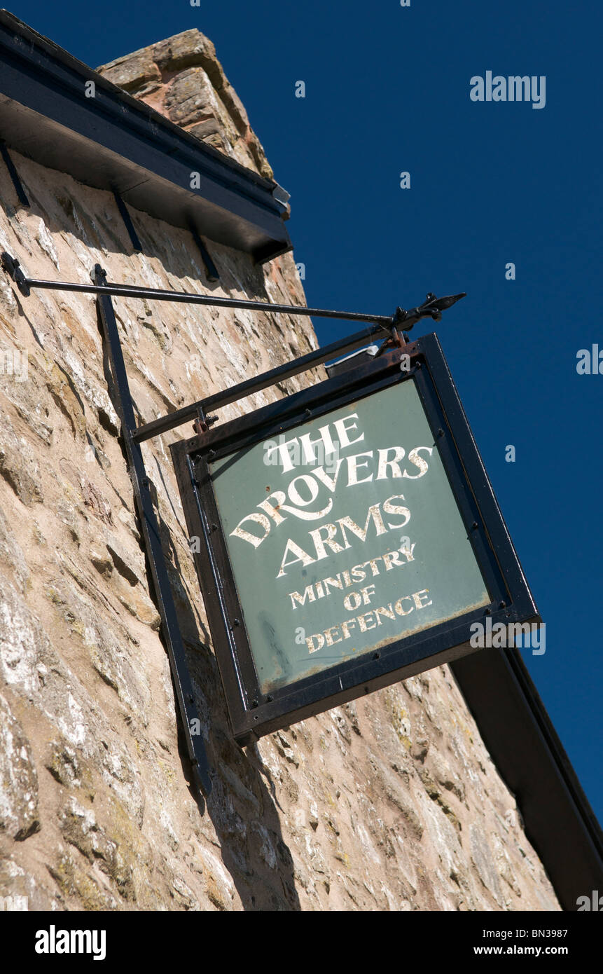 The Drovers Arms, abandoned MOD pub , Sennybridge artillery ranges, Powys, Wales, UK Stock Photo