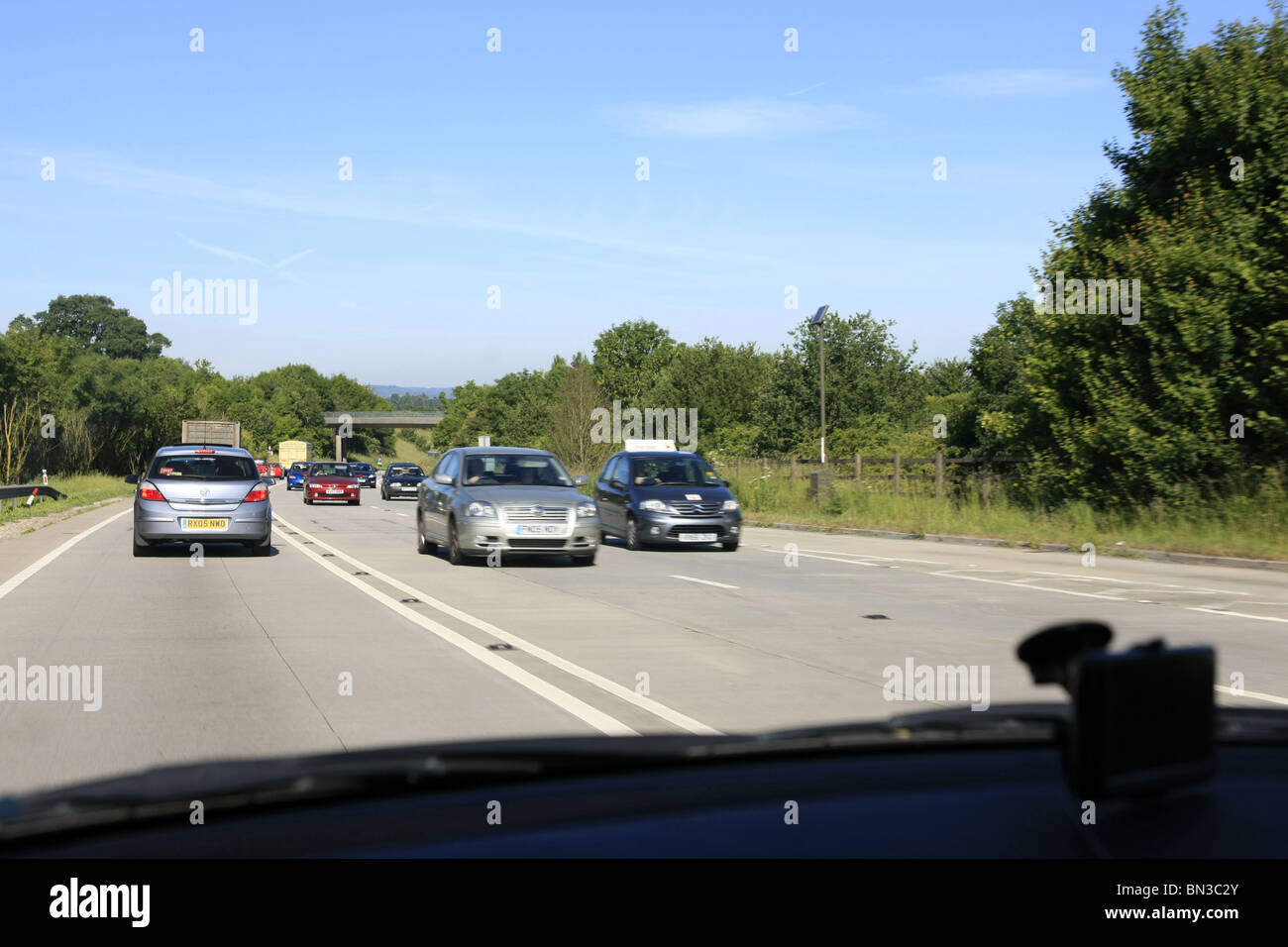 Cars on the Ilminster Bi-Pass A303/A358 to Taunton Stock Photo