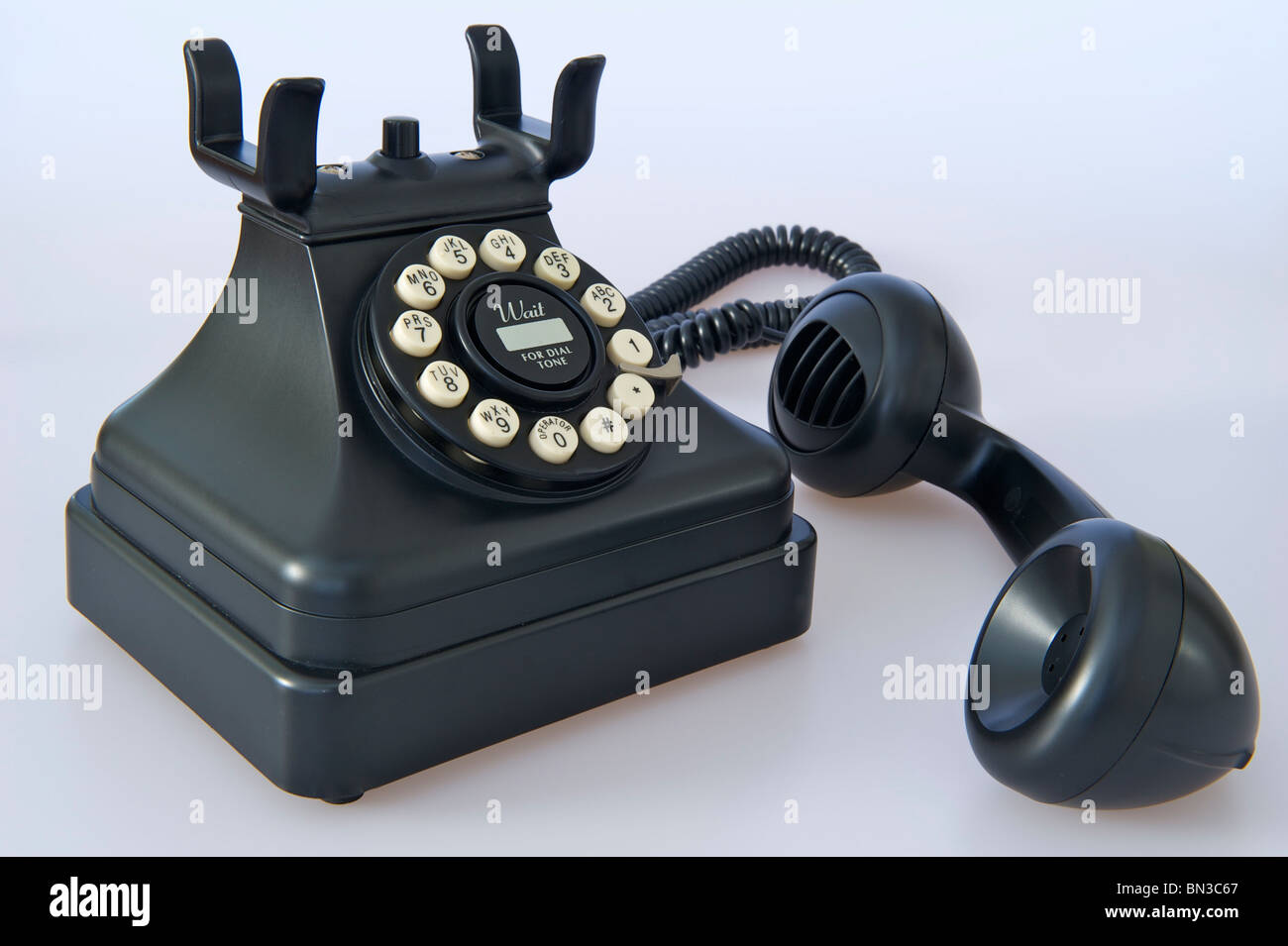 Vintage Style Telephone with Receiver off the Hook Stock Photo Alamy