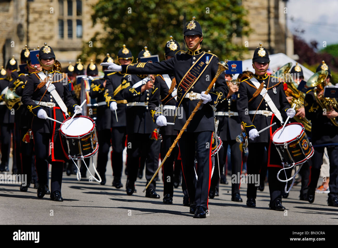The Royal Logistic Corps Band on parade. Stock Photo
