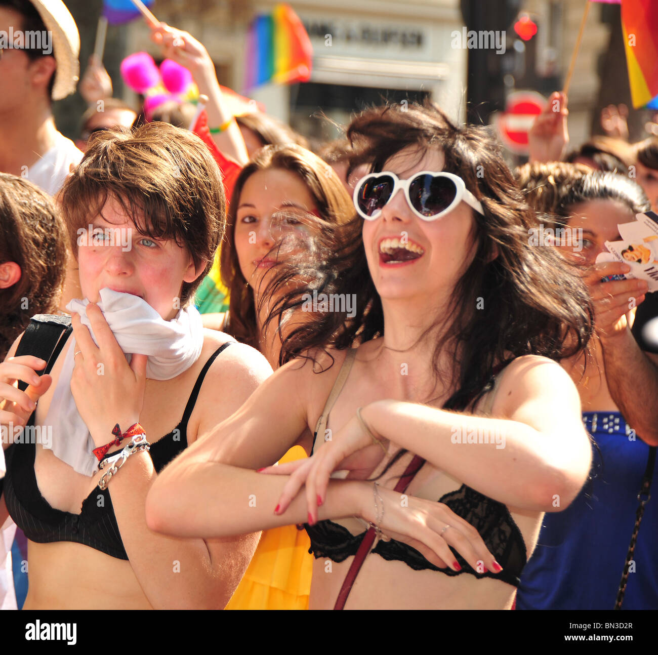 Gay Pride march through Paris, 2010 Stock Photo