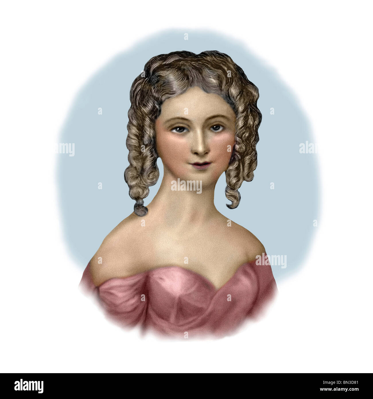 Teresa Guiccioli 1801 1873 Italian Noblewoman Modern Vignette from an Engraving Stock Photo