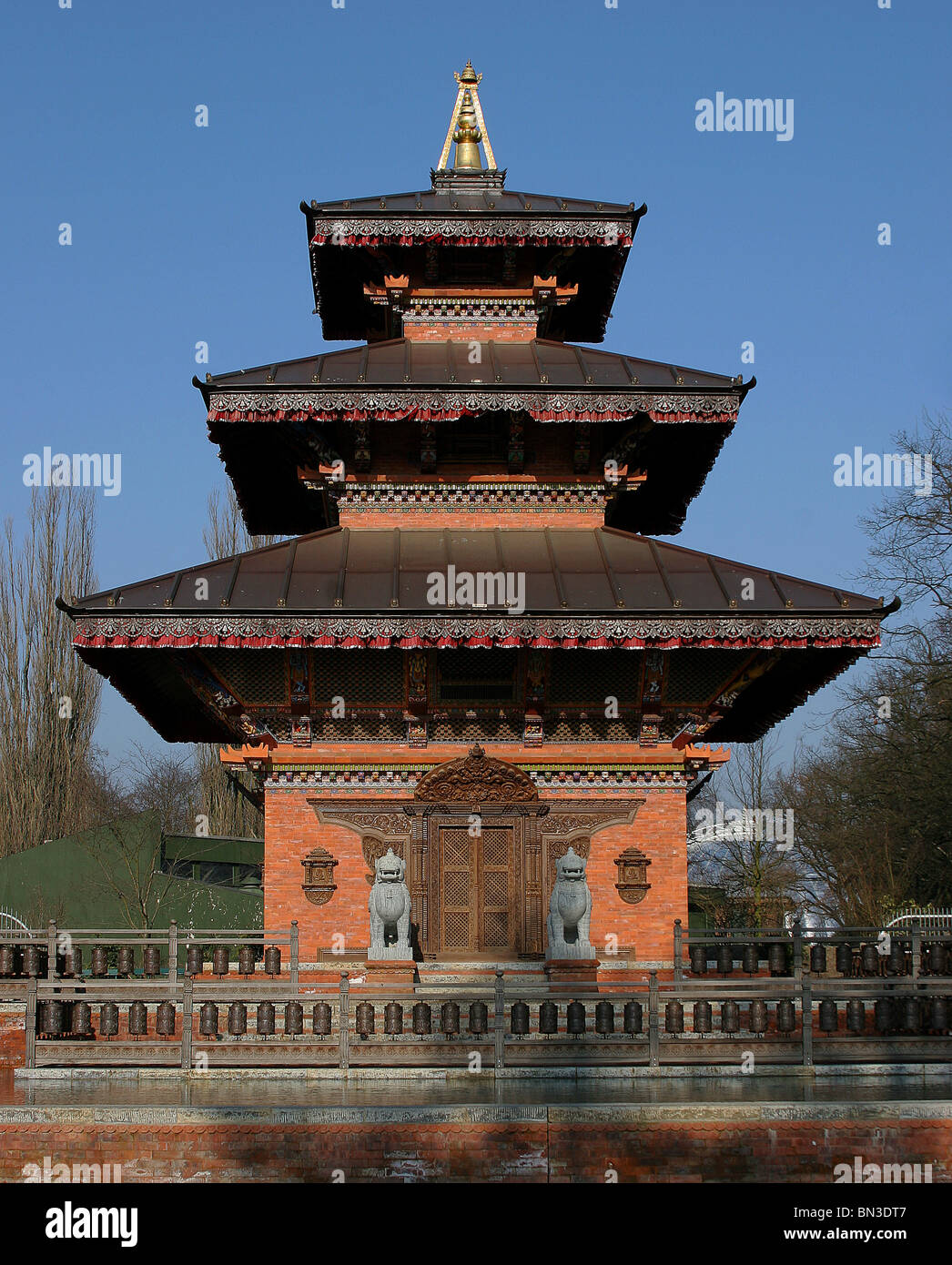 Pagoda at the entrance of the Tierpark Hagenbeck, Hamburg, Germany Stock Photo