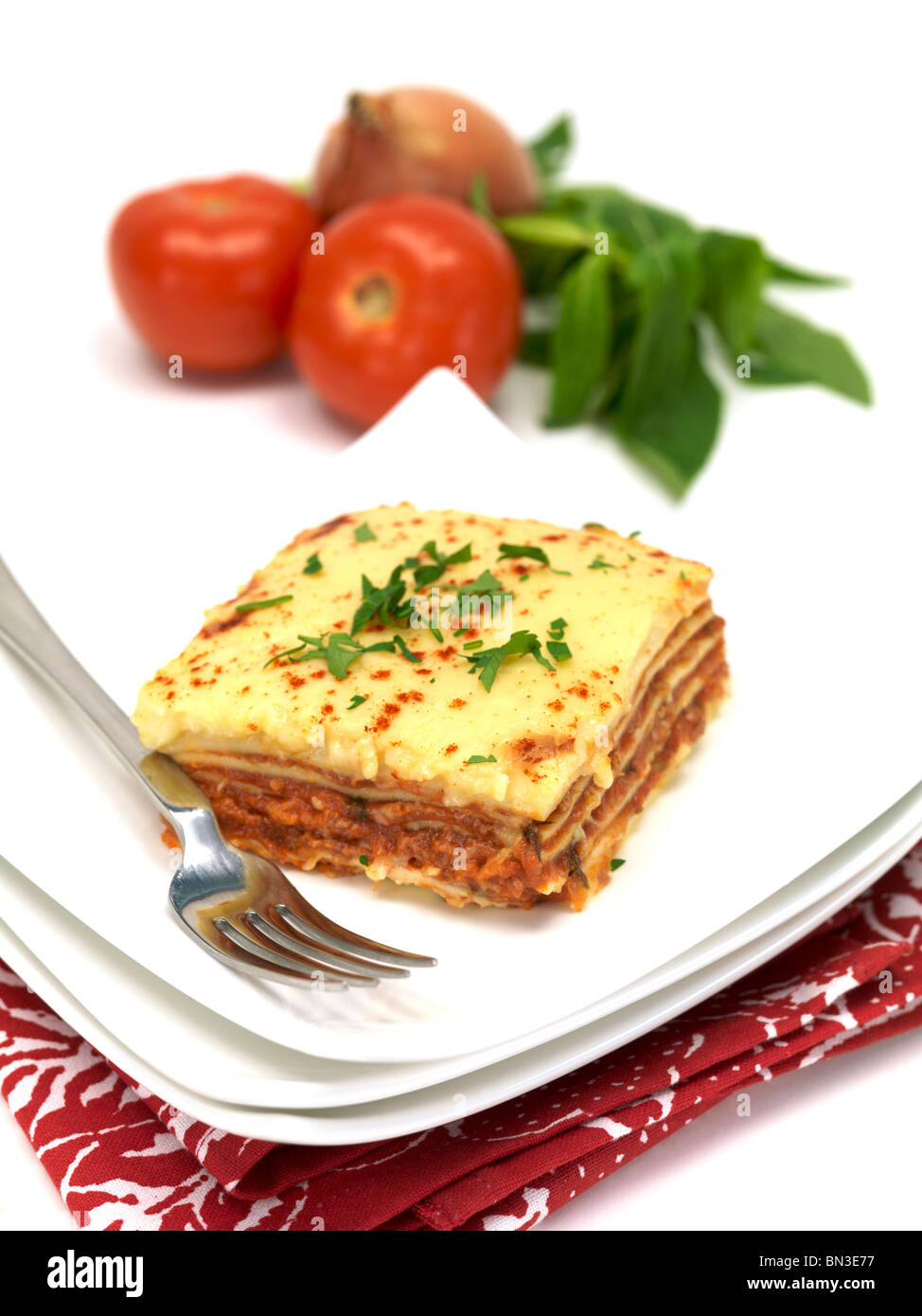 Fresh Lasagna Stock Photo