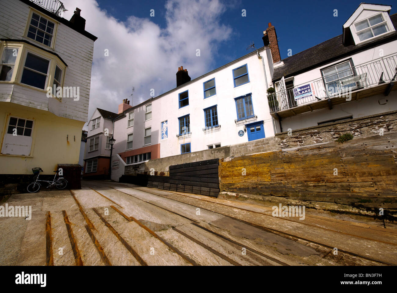 Dartmouth Devon UK River Dart Upper Ferry Ramp Houses Stock Photo Alamy