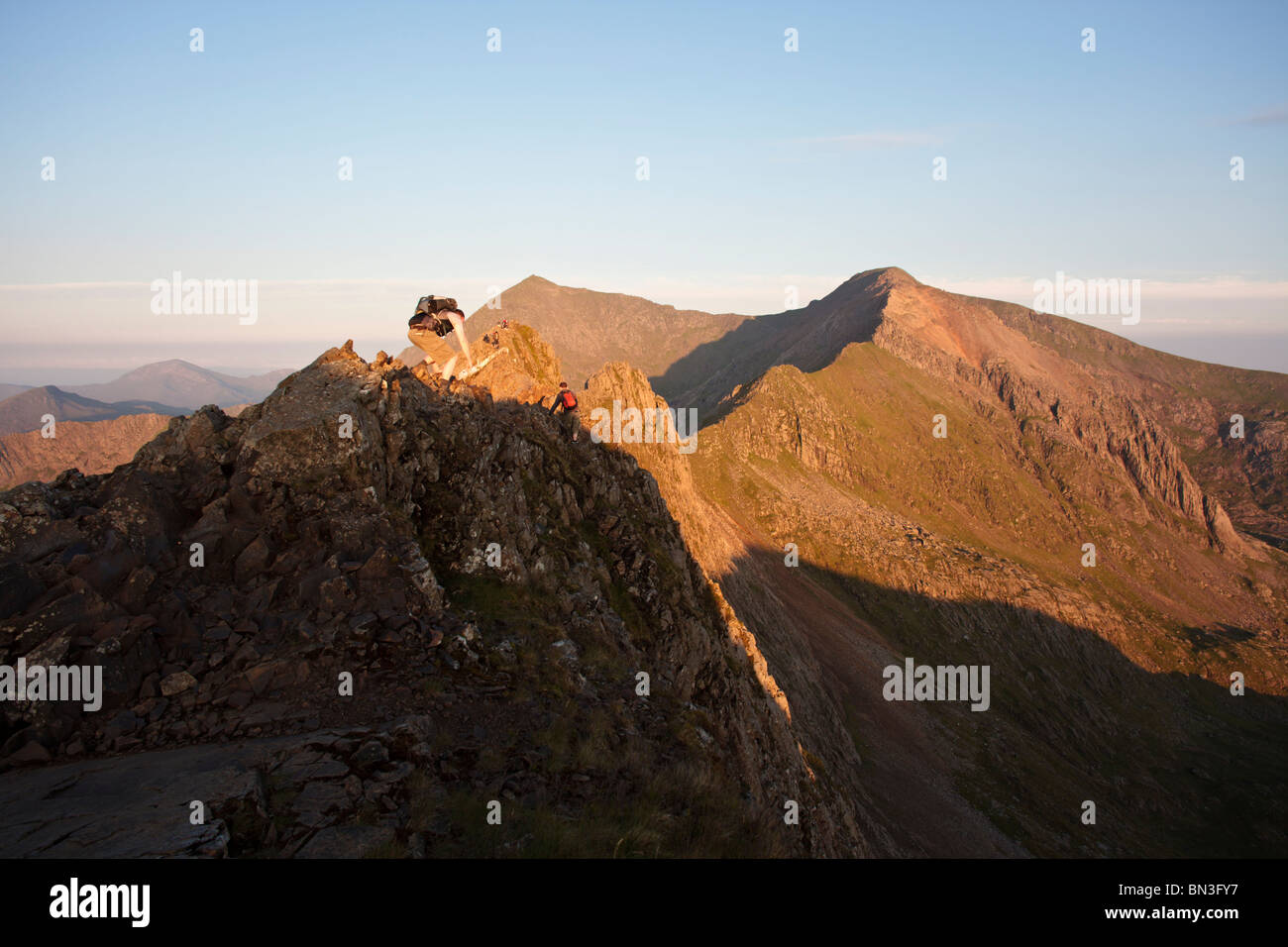 Crib Goch & Snowdon, Snowdonia National Park, North Wales, UK Stock Photo Alamy