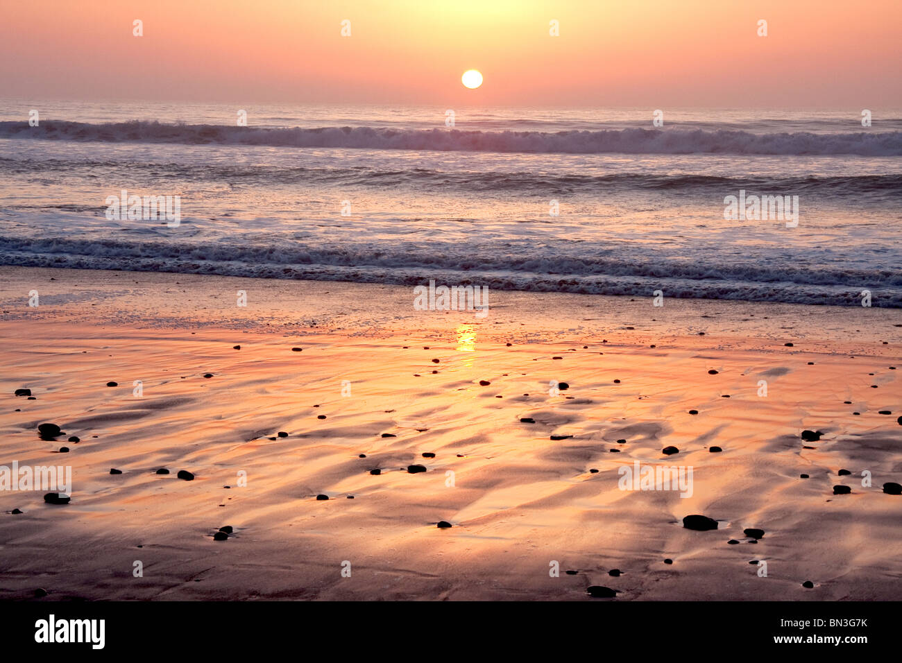 La Jolla's Torrey Pines beach at sunset, California Stock Photo