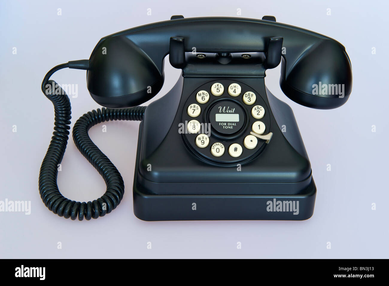 Black Vintage Telephone with Push Button Dialing Stock Photo Alamy