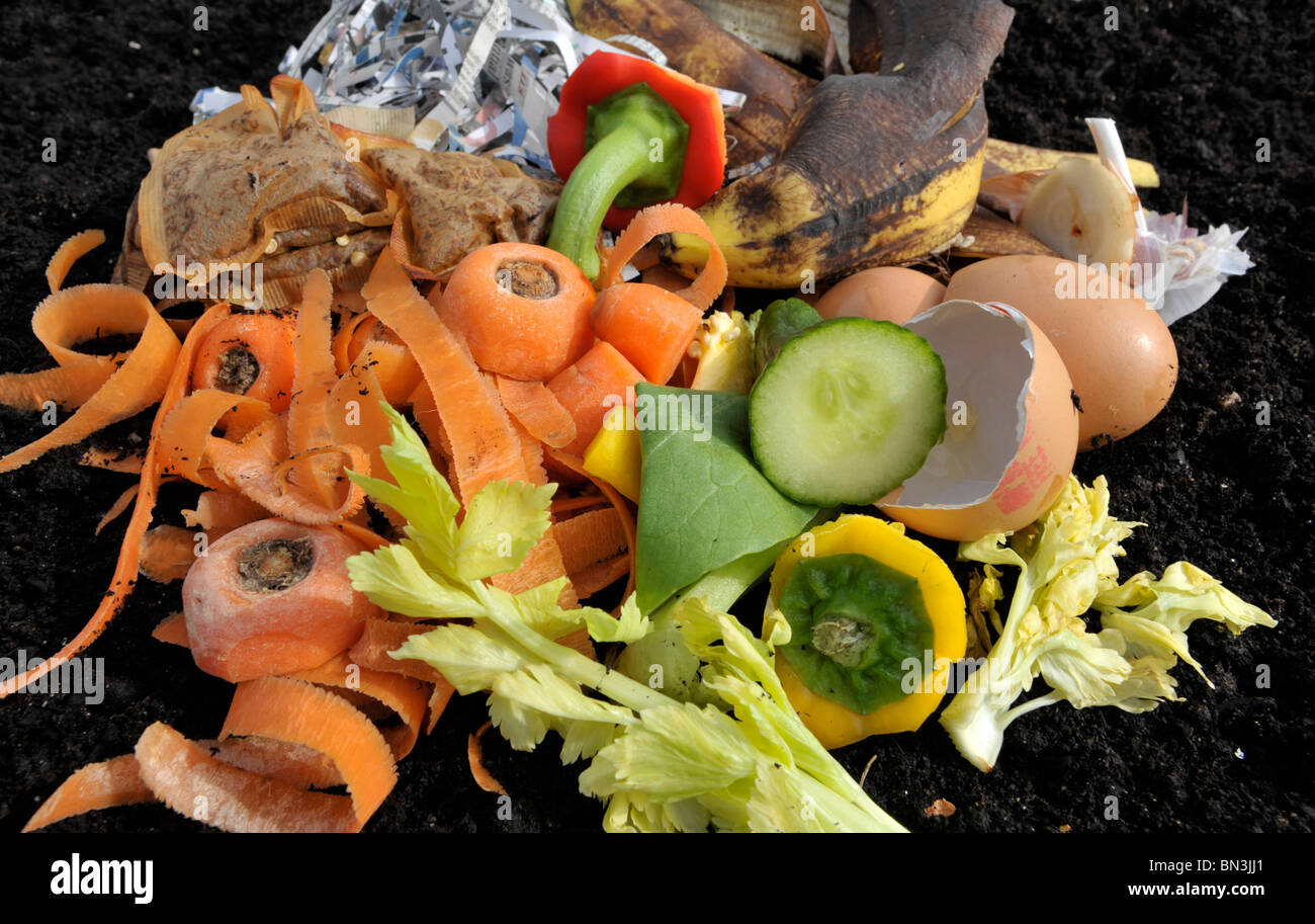 green waste materials on a garden compost heap Stock Photo Alamy