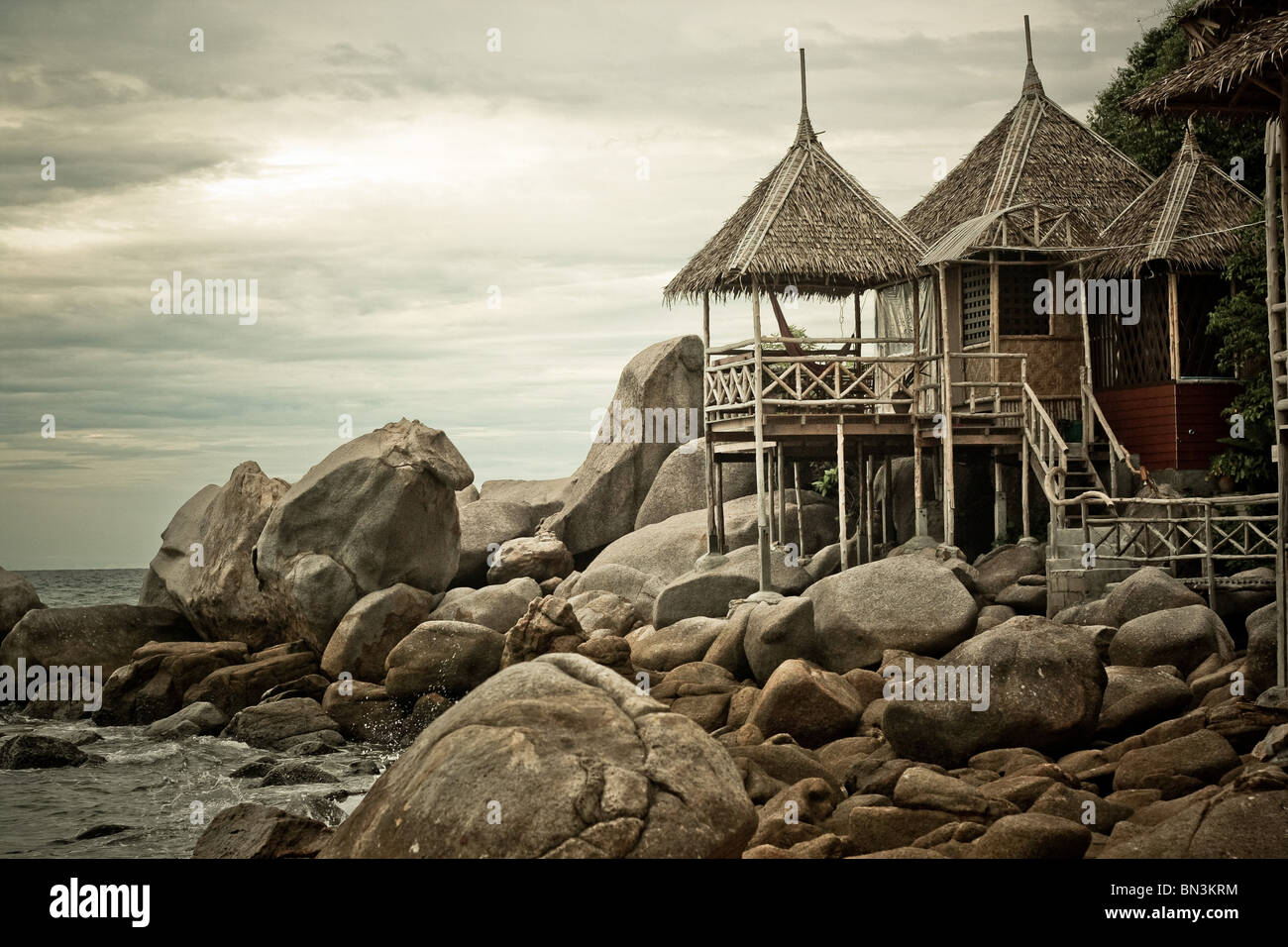 Hut at the coast of Ko Tao, Thailand Stock Photo