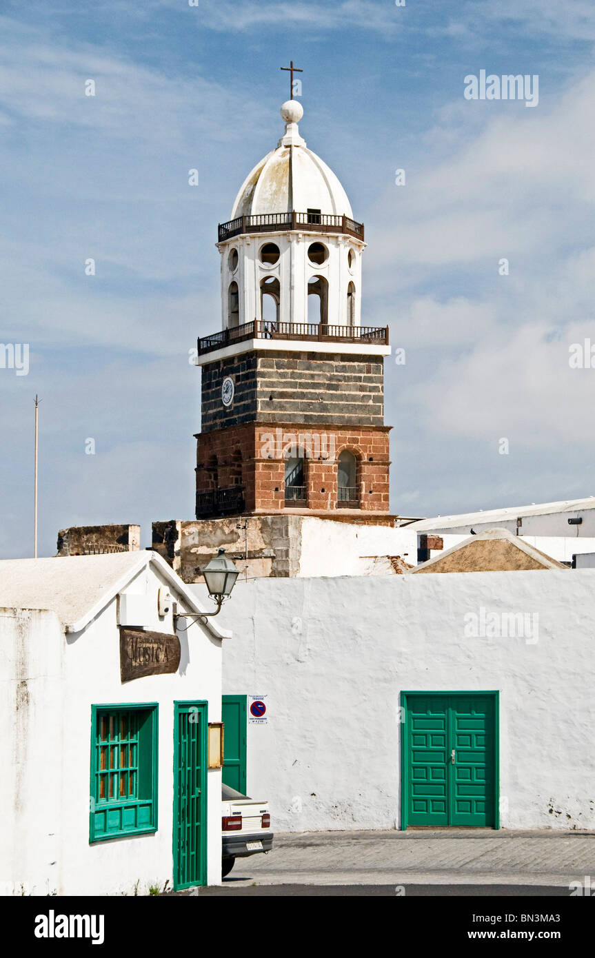 Houses and San Miguel Church, Teguise, Lanzarote, Spain Stock Photo - Alamy