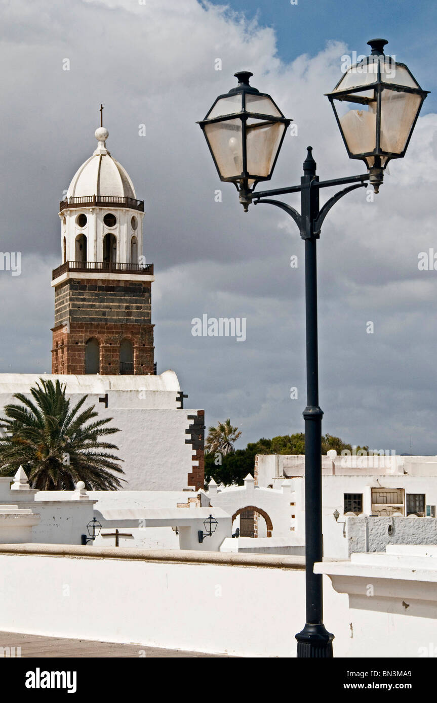 View of San Miguel Church, Teguise, Lanzarote, Spain Stock Photo