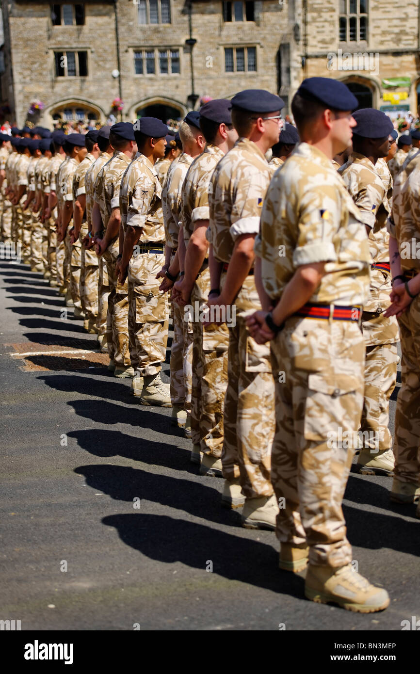 The Royal Logistic Corps on parade. Stock Photo