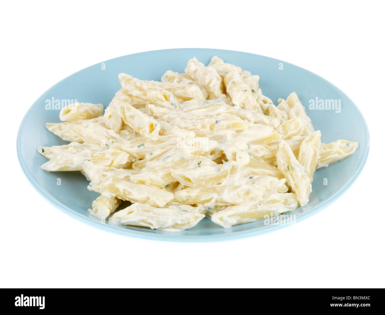 Pasta with Sour Cream and Chive Stock Photo