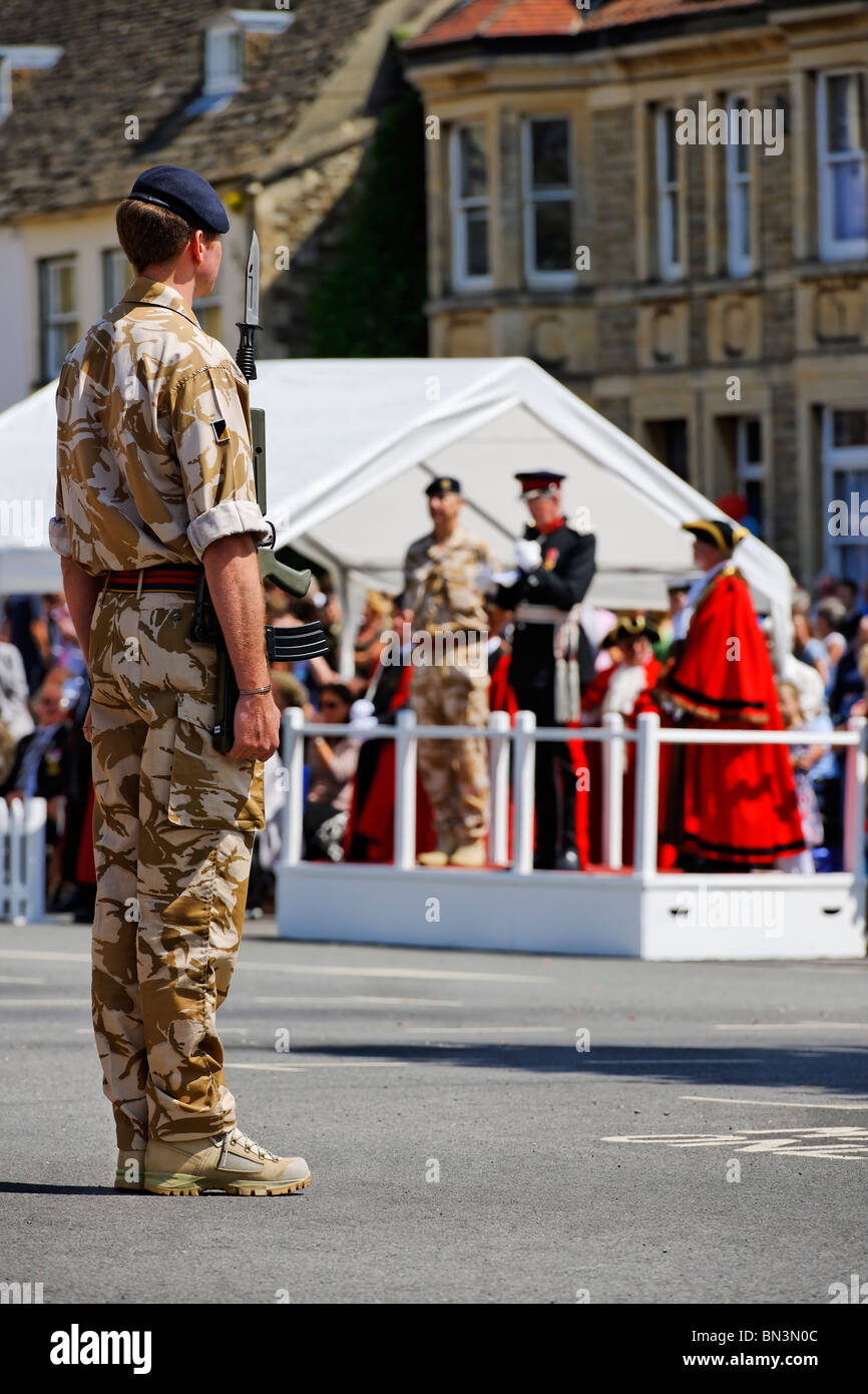 The Royal Logistic Corps on parade. Stock Photo