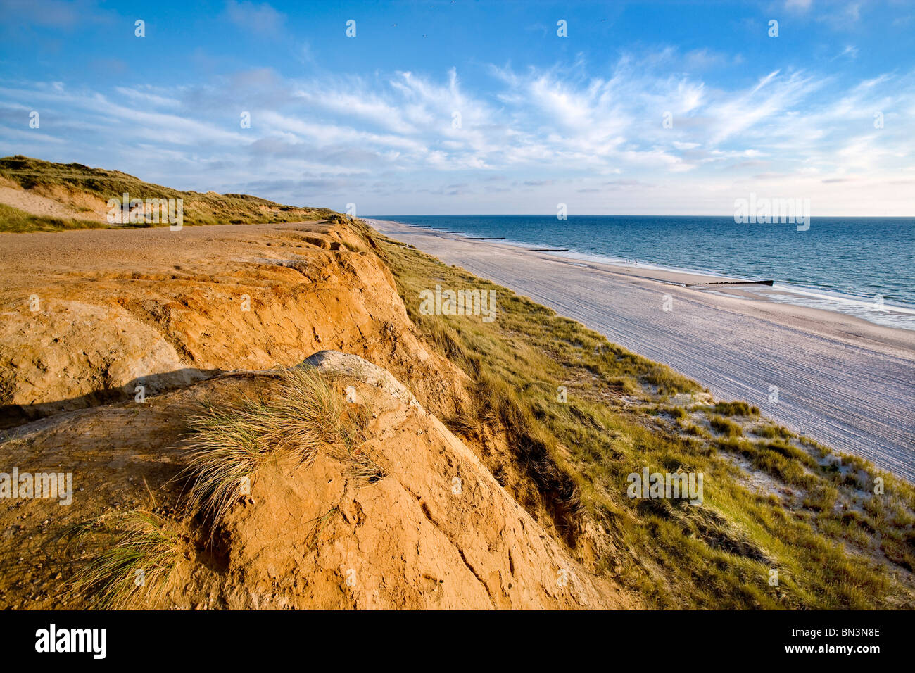Cliff (Rotes Kliff) at the western coast of Sylt, Germany, elevated view Stock Photo
