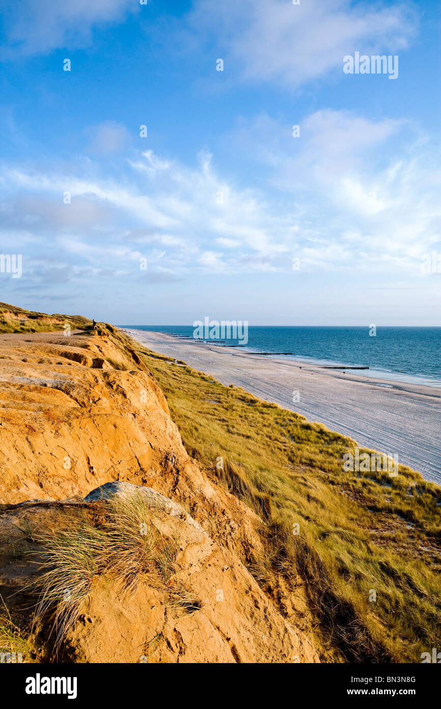 Cliff (Rotes Kliff) at the western coast of Sylt, Germany, elevated view Stock Photo
