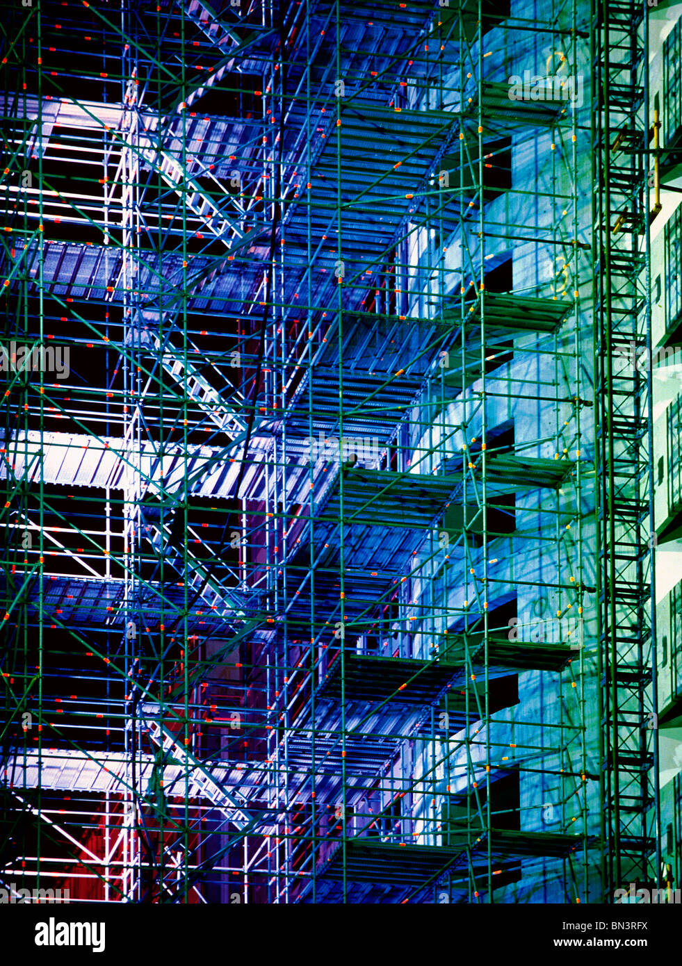 Scaffolds on under construction building Stock Photo - Alamy
