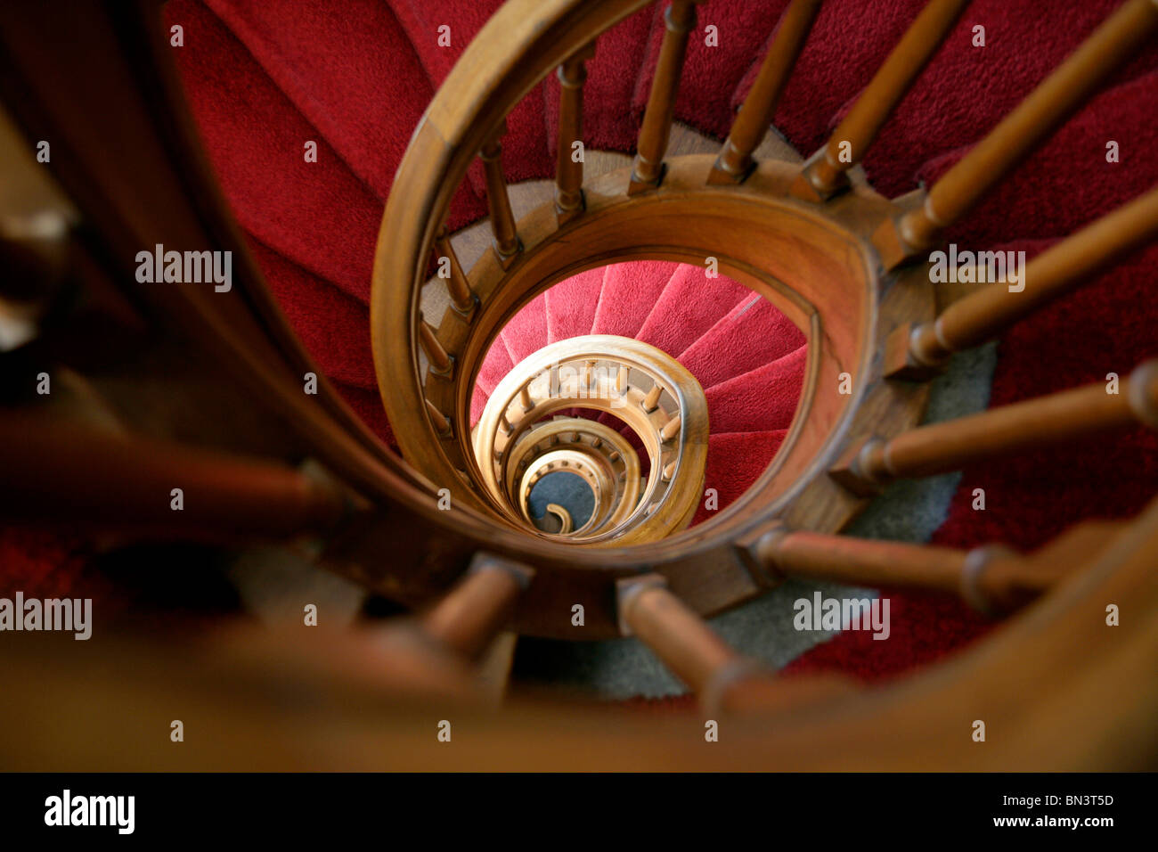 High angle view of spiral staircase Stock Photo