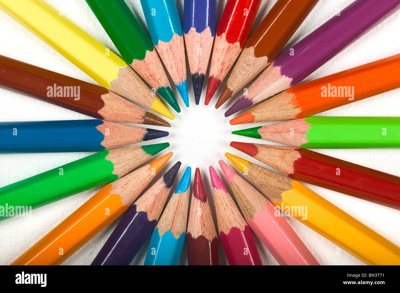 Close-up of colored pencils Stock Photo
