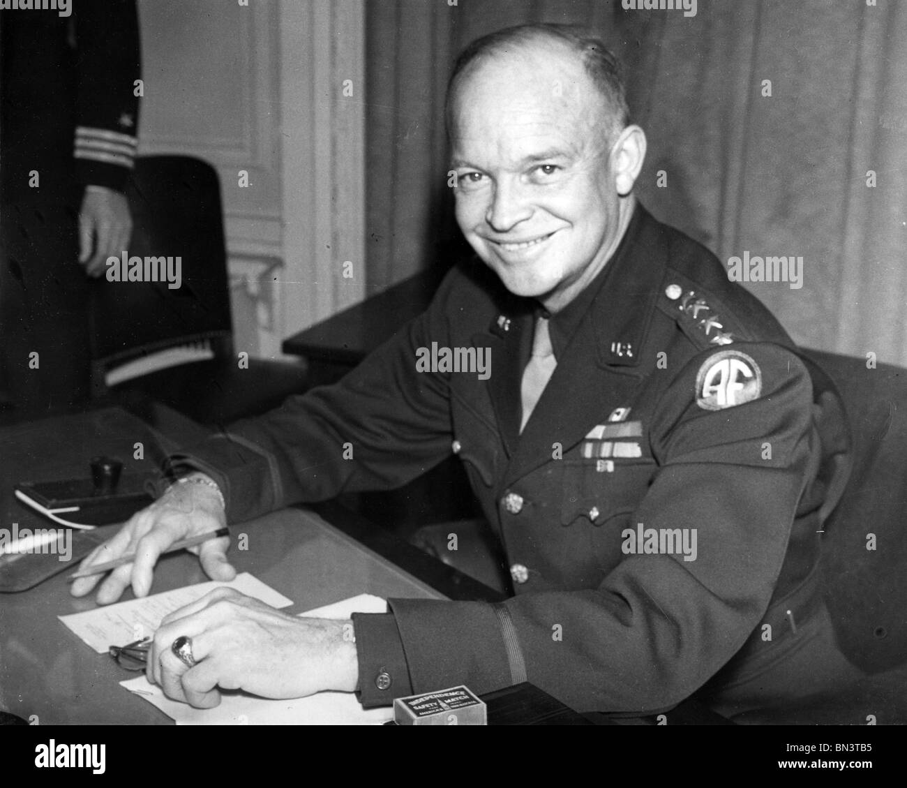 GENERAL DWIGHT D EISENHOWER  in January 1944 after being appointed Supreme Allied Commander of the Allied Expeditionary Force Stock Photo