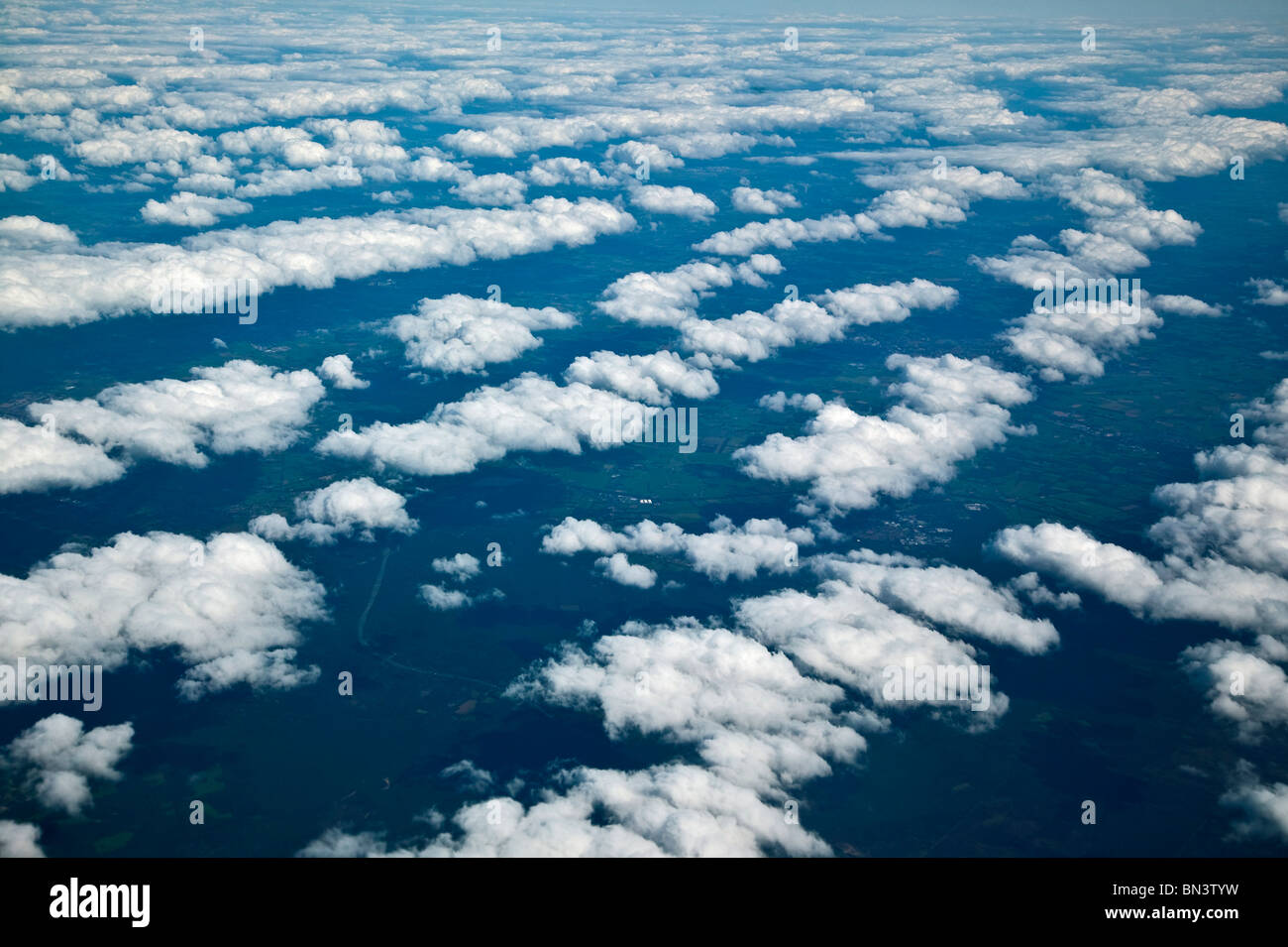 Aerial view of clouds Stock Photo