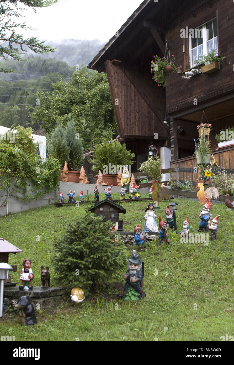 Garden Gnomes of A Traditional House At Tasch Near Zermatt In the