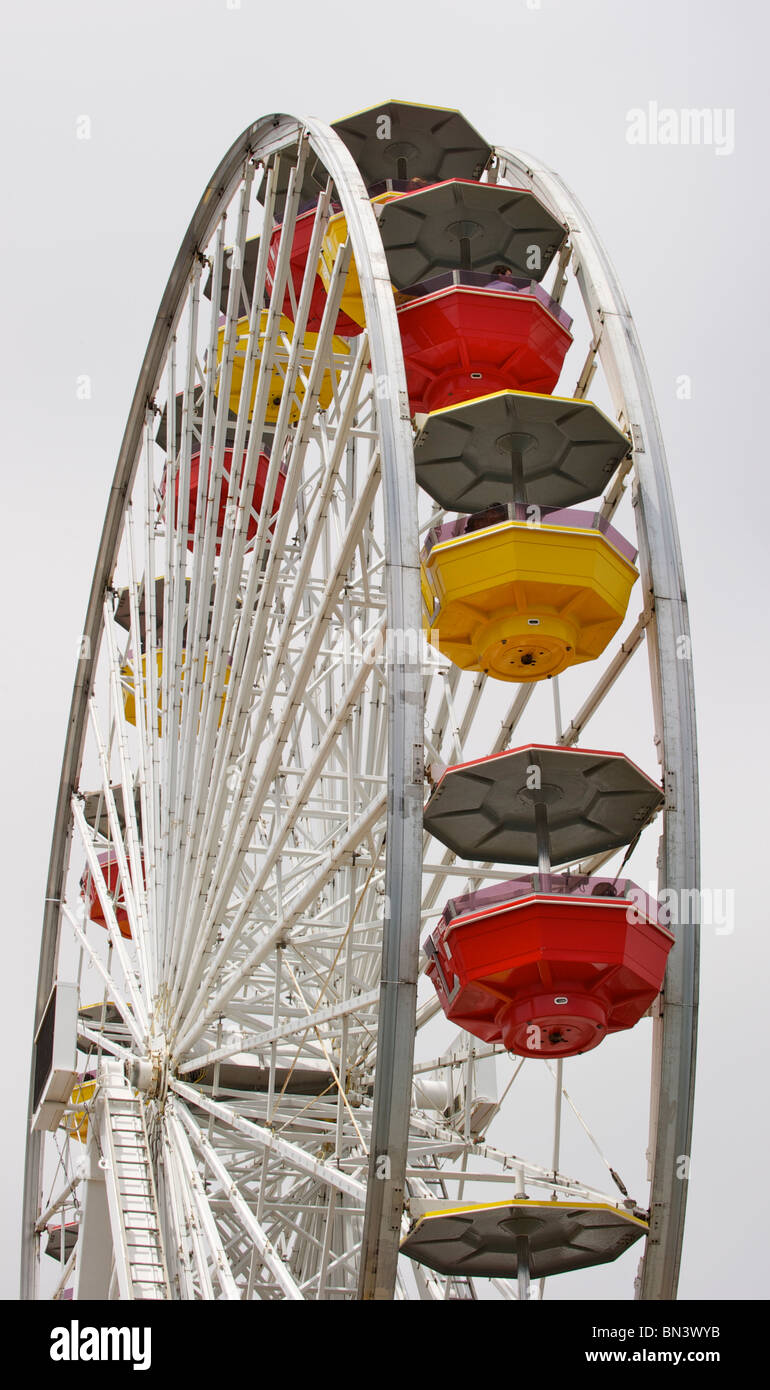 Ferris Wheel with Yellow and Red Gondolas Stock Photo Alamy