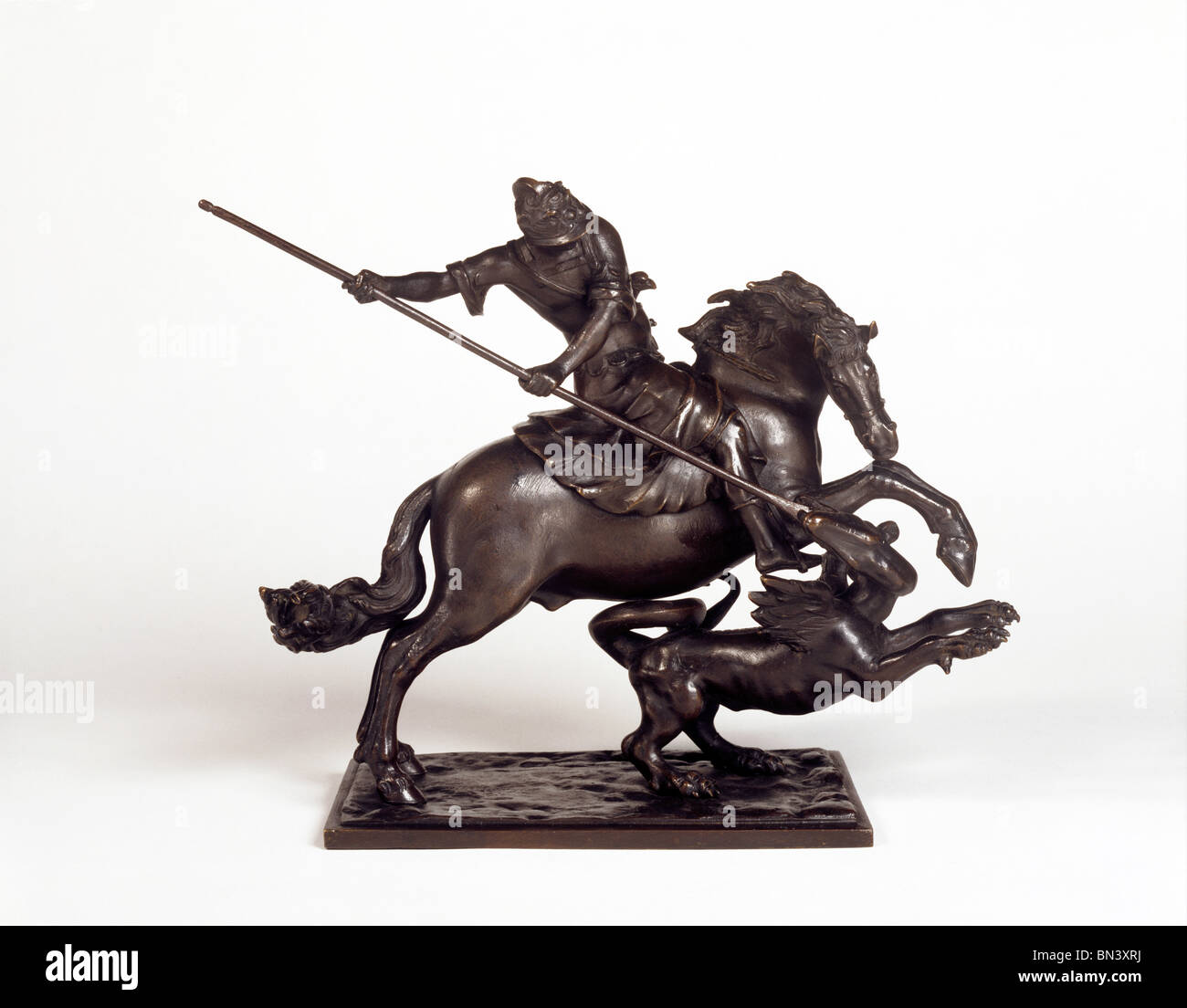 St. George & the Dragon statuette, made by Francesco Fanelli. London, England, early 17th century Stock Photo