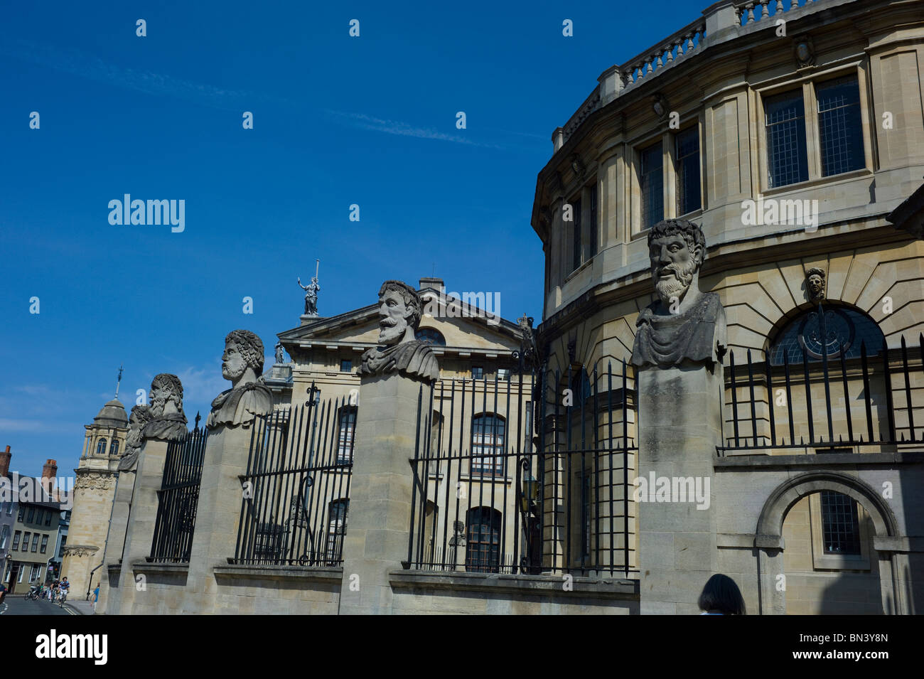 Sheldonian Theatre - showing the carved heads Stock Photo