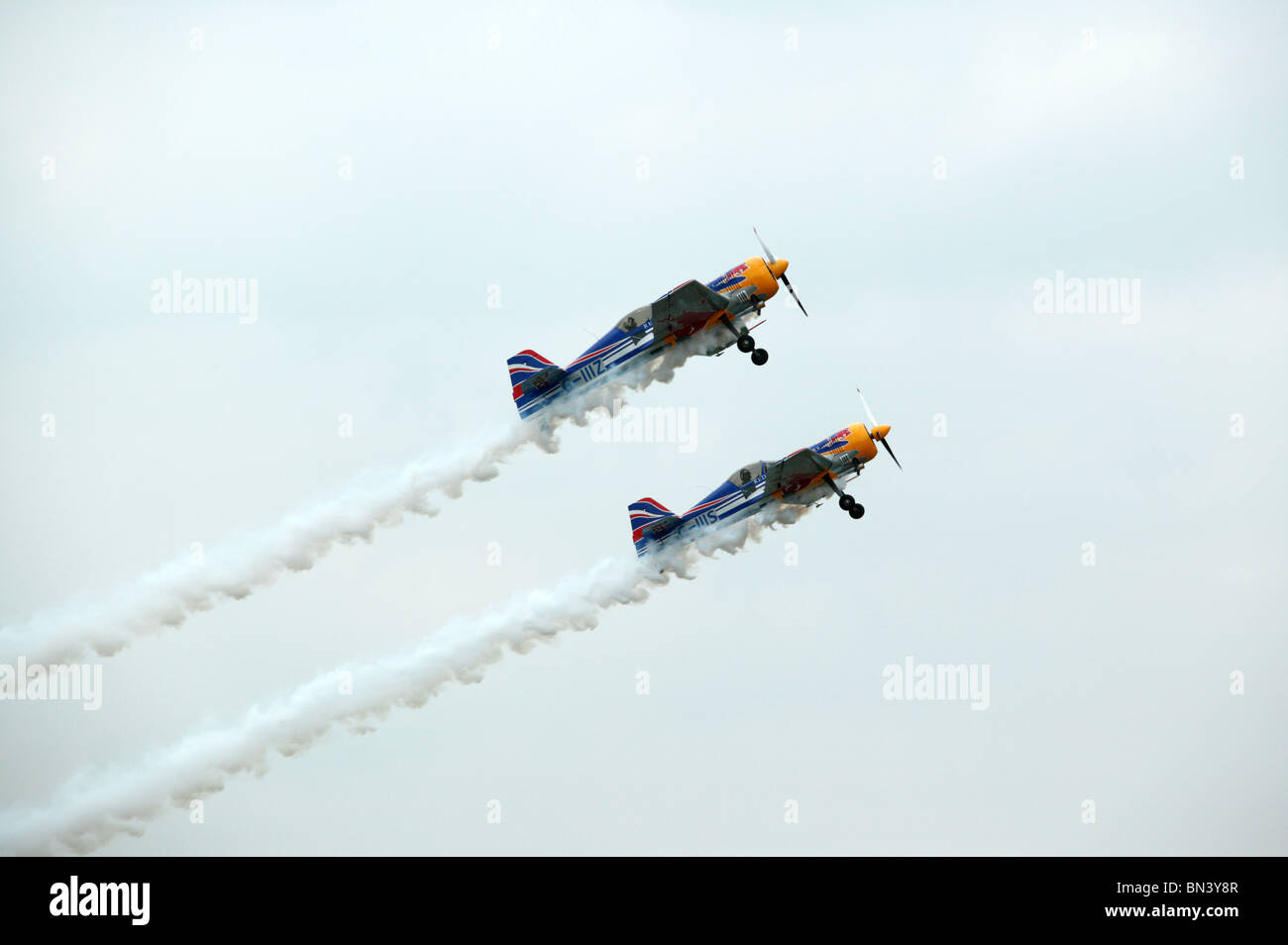 The Red Bull Matadors team preparing to start their aerobatic display at the Biggin Hill Air Show 2010 Stock Photo