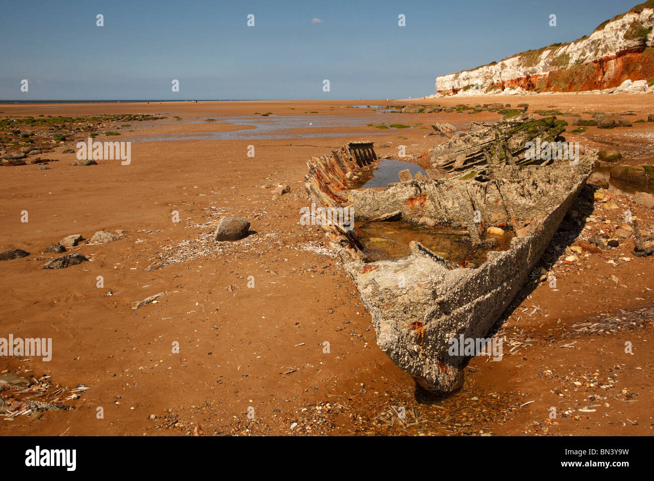 Wreck of the 'Sheraton' on Hunstanton Beach, Norfolk. Stock Photo