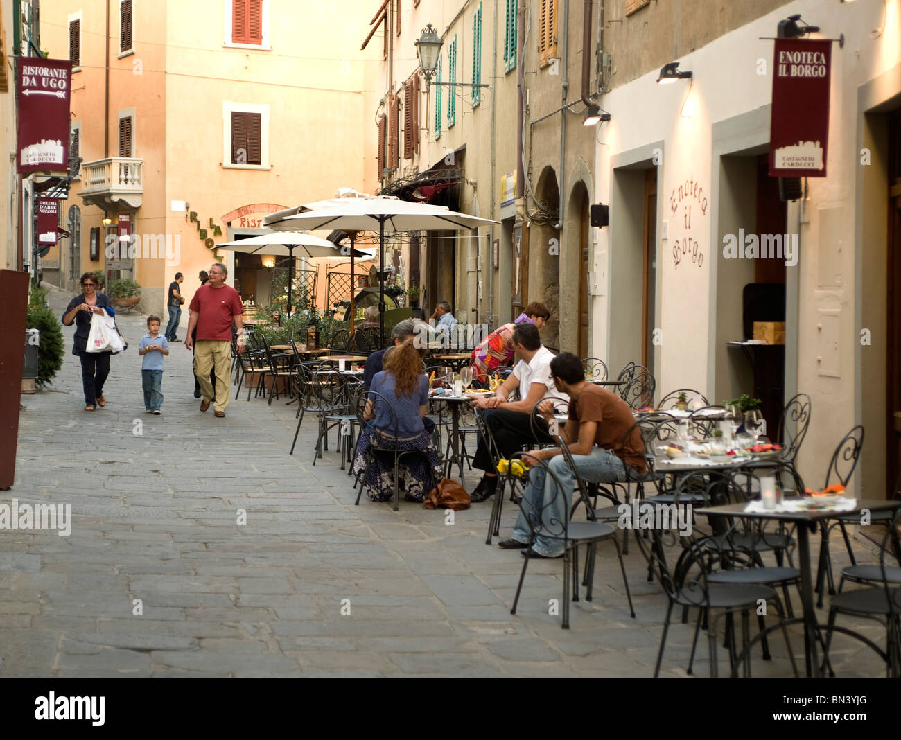 Castagneto Carducci, Main Street, Via Vittorio Emanuele Stock Photo