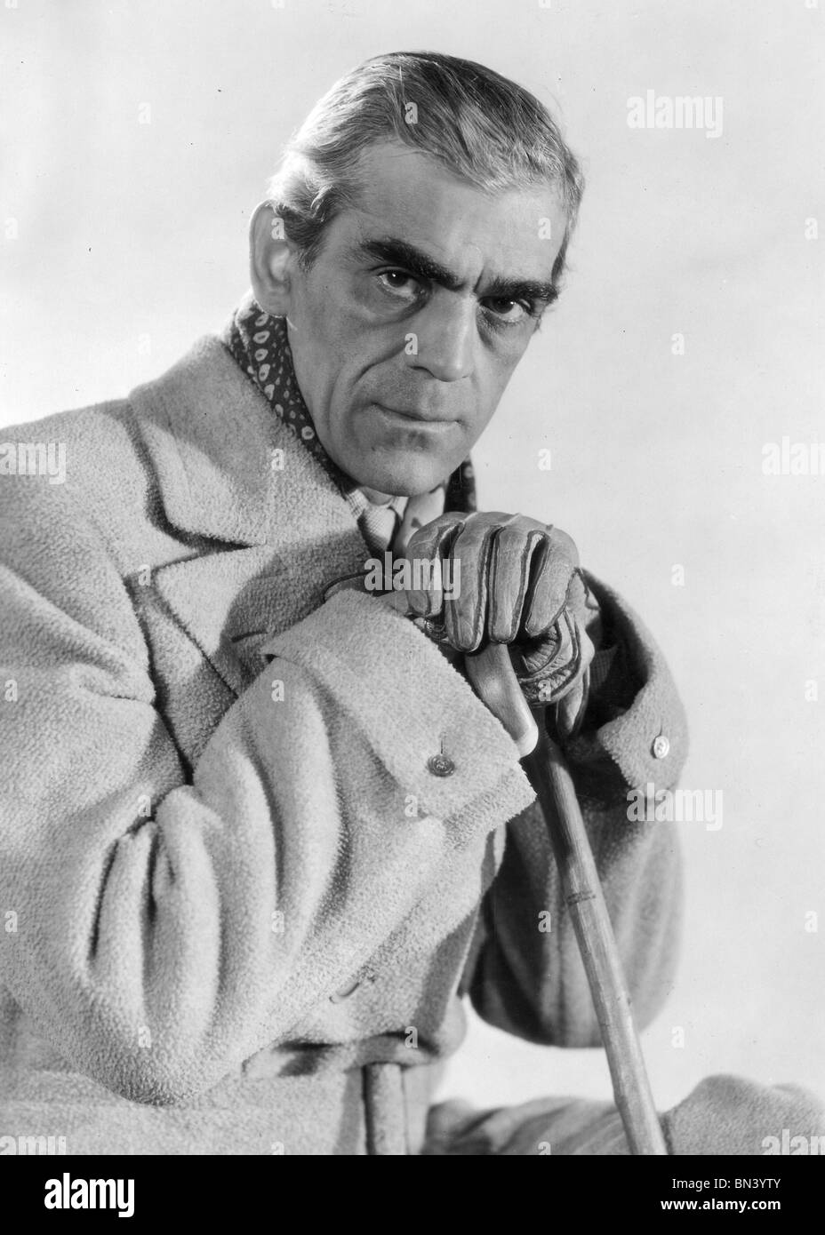 BORIS KARLOFF (1887-1969) English actor most famous as Frankenstein in the 1931 film Stock Photo