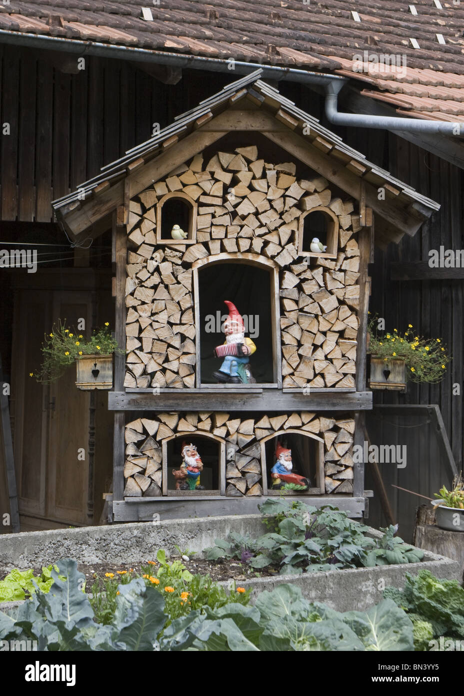 Garden Gnomes of A Traditional House At Tasch Near Zermatt In the