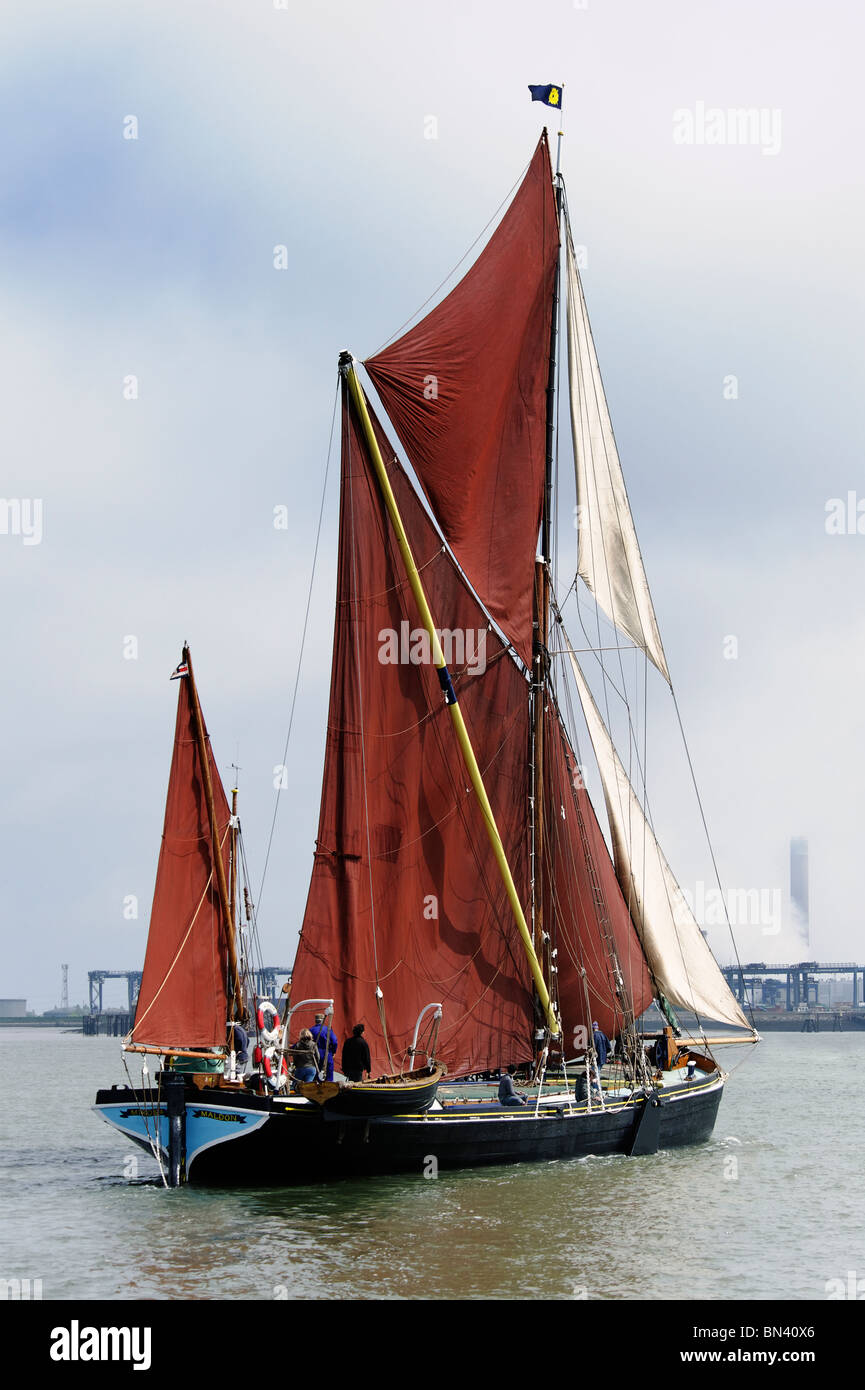 Traditional Thames Sailing Barge Mirosa during 2010 Medway Barge Match