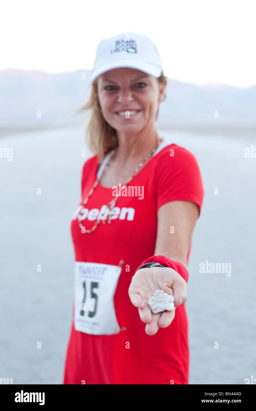 Portrait of Shannon Farar-Griefer, competitor in the Badwater Ultramarathon. Stock Photo