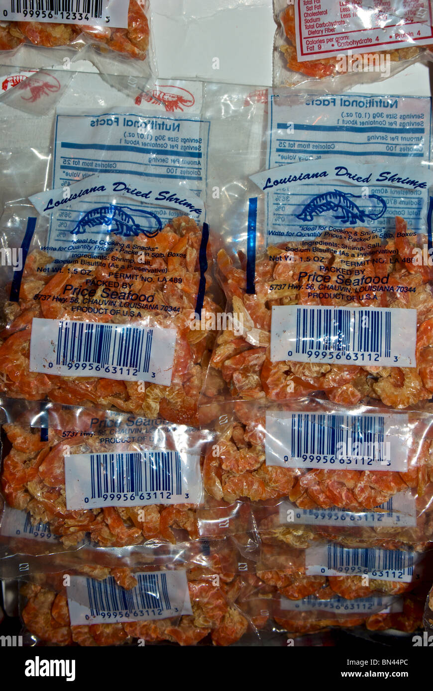 Price Seafood Louisiana edible dried shrimp in small plastic bag pouch