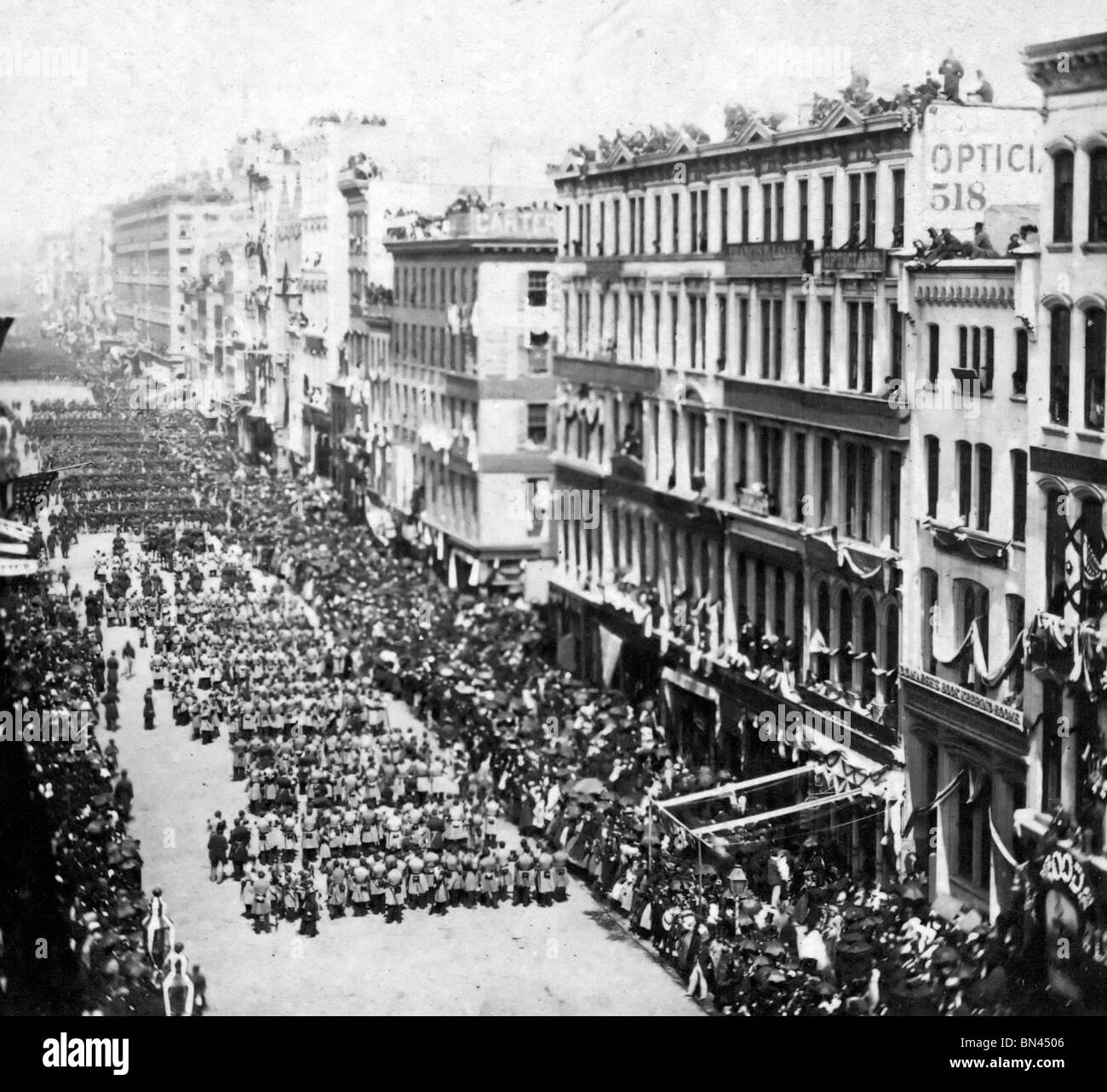 The Funeral of President Lincoln, New York City, April 25th, 1865 Stock