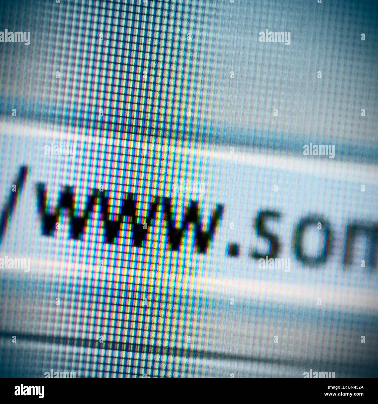 closeup of www sign on a textured monitor screeen Stock Photo