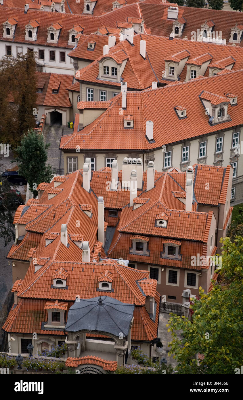Rooftop view from the back entrance to the Castle, Prague Stock Photo ...