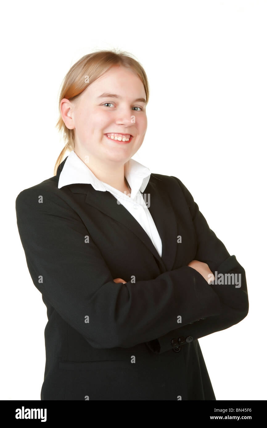 confident young business woman isolated white background Stock Photo ...