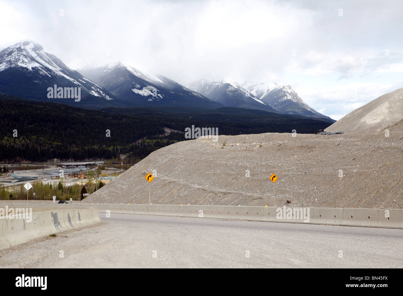 Golden and landscape surrounding the Trans-canadian Highway 1 - near 