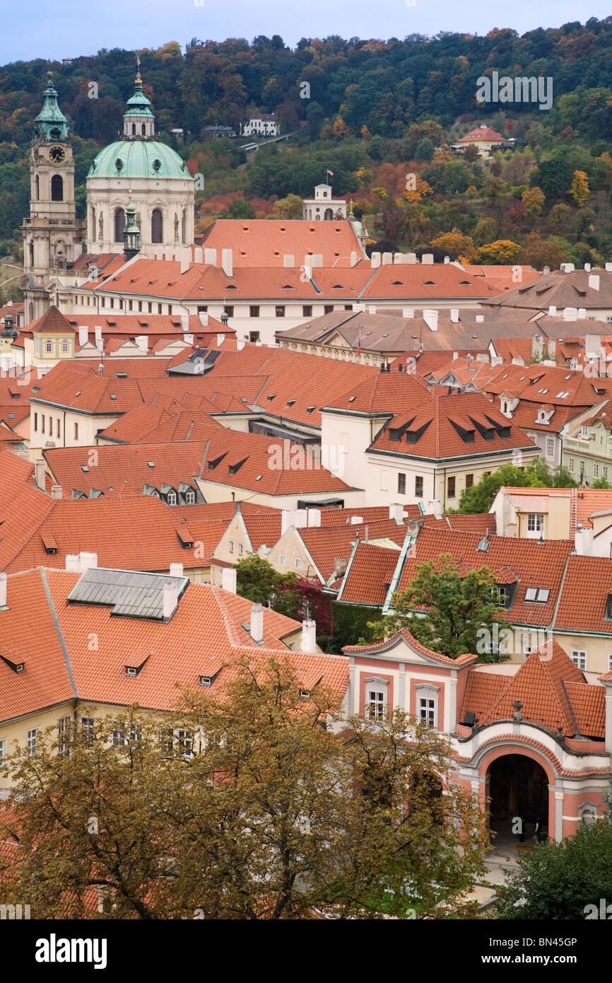 Rooftop view from the back entrance to the Castle, Prague Stock Photo ...
