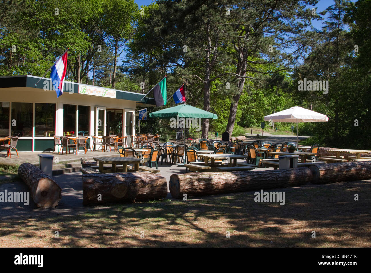 Cafe; woodland; near De Koog; Texel; Netherlands Stock Photo