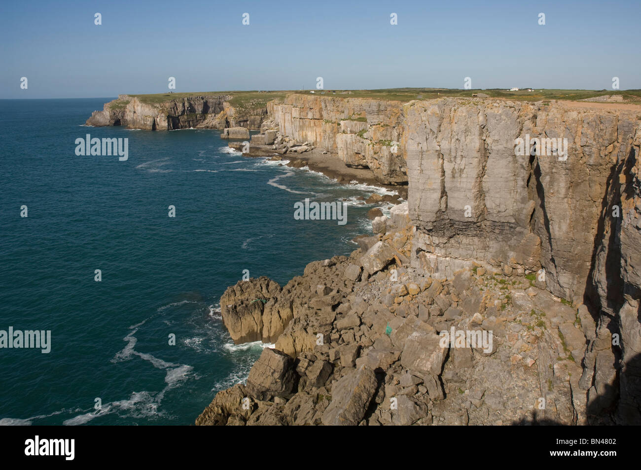 St Govan's Head, Pembrokeshire Coast National Park, Wales, UK, Europe Stock Photo